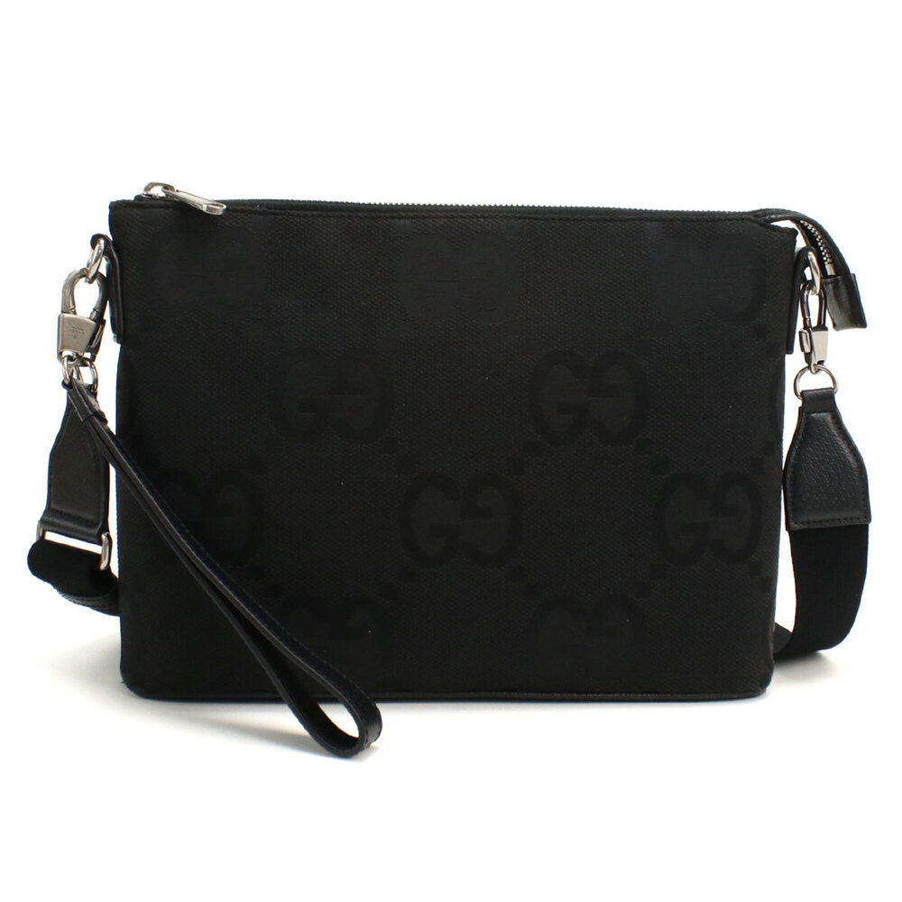 GUCCI Shoulder Bag 739668 2-Way Clutch Jumbo GG Men's Black
